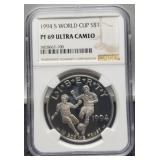 1994-S Slab Comm. Silver Dollar World Cup