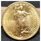 1924 $20 Gold St. Gaudens Double Eagle AU