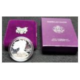 1986-S Proof Silver Eagle w/ Case & COA