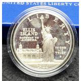 1986-S Proof Silver Dollar Comm. Liberty w/