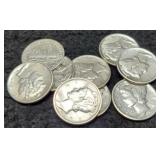 (9) Mercury Dimes