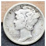 1921-D Mercury Dime VF