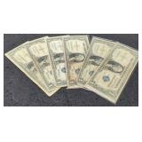 (6) 1935 $1 Silver Certificate Notes