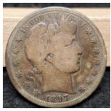 1897-S Barber Half Dollar