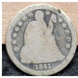 1841 Liberty Seated Dime