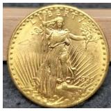 1927 $20 Gold St. Gaudens Double Eagle AU