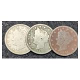 (3) V Nickels 1890, 91, 92