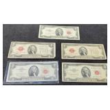 (5) $2 Red Seal Notes: