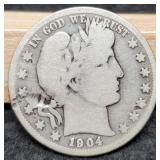 1904-S Barber Half Dollar