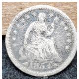 1854 w/ Arrows Liberty Seated Half Dime