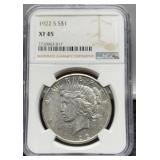 1922-S Slab Peace Dollar NGC XF45