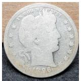 1896-O Barber Quarter Better Date