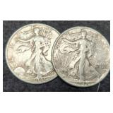 (2) W. Liberty Half Dollars 1941-D, 1942