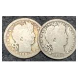 (2) 1895 Barber Quarters P&O