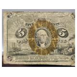 1863 Five Cent Fractionial Currency Note