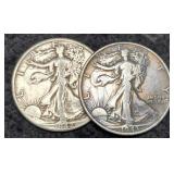 (2) W. Liberty Half Dollars 1942, 1943