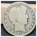 1914 Barber Half Dollar Better Date