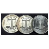 (3) 1 Troy Oz. Silver Trade Unit Rounds