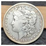 1901 Morgan Dollar VG10 Better Date