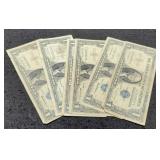 (6) 1957 $1 Silver Certificate Notes