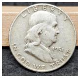 1951-D Franklin Half Dollar