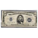 1934D $5 Silver Certificate Note