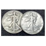 (2) W. Liberty Half Dollars 1943, 1944