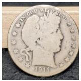 1911-S Barber Half Dollar
