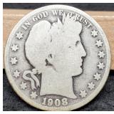 1908-O Barber Half Dollar