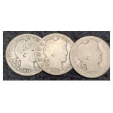 (3) Barber Quarters: 1909-A&S, 1911