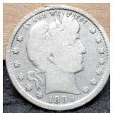 1899-S Barber Quarter Better Date