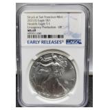 2021 (S) T-1 Slab Silver Eagle NGC MS69