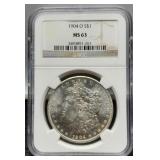 1904-O Slab Morgan Dollar NGC MS63