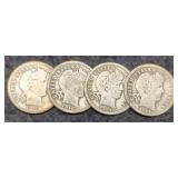 (4) Barber Dimes: 1914-P&D, 1916-P&S