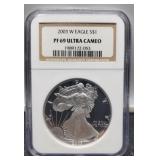 2003-W Slab Proof Silver Eagle NGC PF69