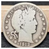 1912-S Barber Half Dollar