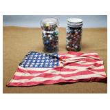 2 - Quart Jars of Marbles