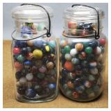 2 - Quart Jars of Marbles