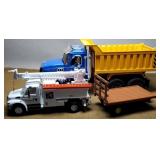 Plastic Trucks and Hay Wagon