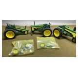 3 - Plastic John Deere Tractors