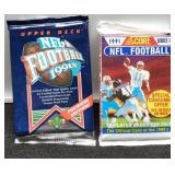 2 - 1991 Football Card Pacs- Sealed