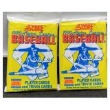 2 -1990 Score Baseball Card Packs, Sealed
