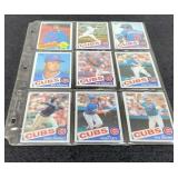 9 Baseball Cards 1985 Topps Chicago Cubs