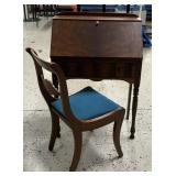 Slant Top Desk and Chair