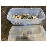 Tote with Lid Full of Beer Cans