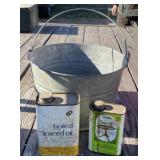 Galvanized Bucket & Linseed Oil
