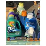 Tote Full of Household Cleaners