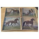 4 - Framed Horse Prints