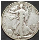 1947-D Walking Liberty Silver Half Dollar