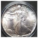 1986 1oz Silver Eagle Gem BU Toned 1st Year